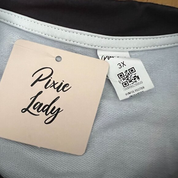 Boutique Pixie Lady Womens Plus Size 3X Sweatshirt Red Dragon Print Black - Picture 6 of 9